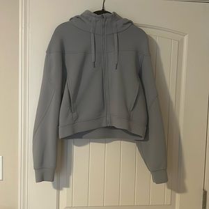 lululemon grey cropped full zip hoodie